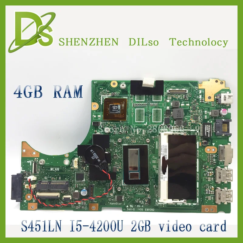 KEFU S451LN для ASUS материнская плата ноутбука s451ln rev 2 0 4G RAM с i5-4200U новая 2G тест на