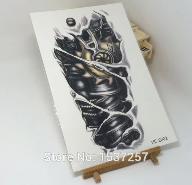 Новый 3D симулятор манипулятора черные руки цветок татуировки водонепроницаемый