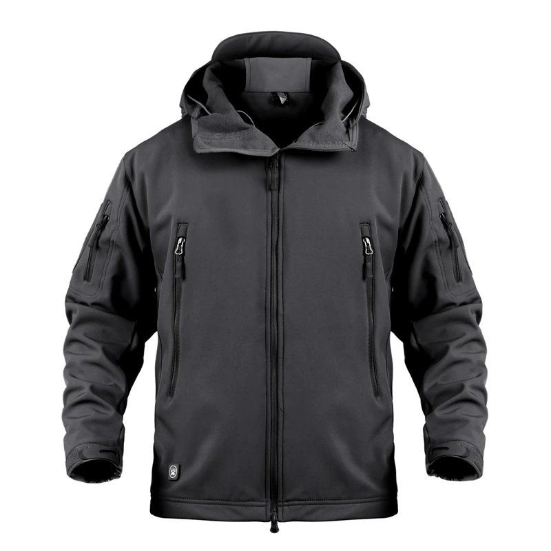 Waterproof Windproof Soft Shell Military Camouflage Jackets Men Hooded Winter Warm SoftShell Tactical Fleece Flight Jacket Men