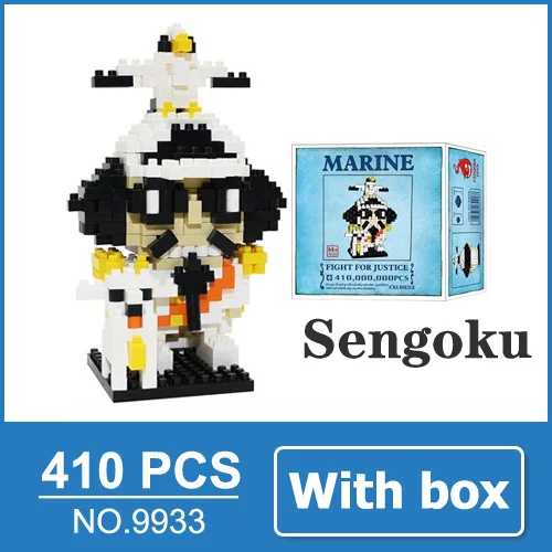 Sengoku with box One Piece Ван Пис фигурки из аниме Луффи Эйс Нами Зоро Чоппер Санджи Робин фигурки аниме игрушка мини конструктор подарок для детей парень - Цвет: Sengoku with box