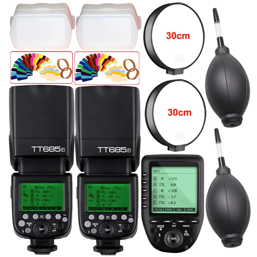 2X Godox TT685F 2 4G HSS 1/8000s TTL вспышка для камеры + XPro F триггер Fuji X Pro2 Pro1 T20 T10 T2 X100F X100T|camera