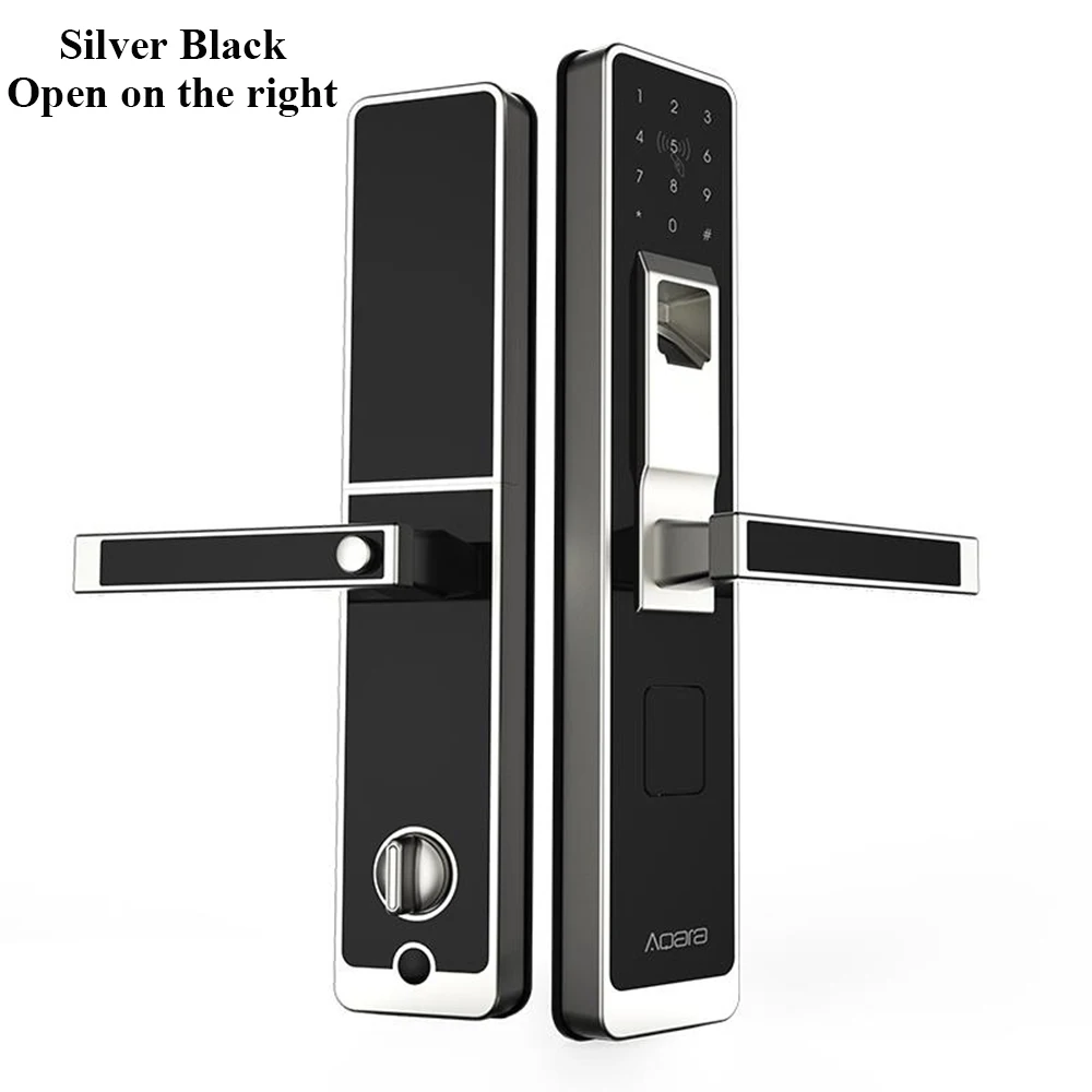 Silver Black right Aqara умный Дверной сенсорный замок ZigBee соединение для домашней безопасности анти-подсмотреть дизайн Поддержка IOS Android смартфон - Цвет: Silver Black right