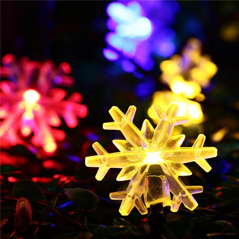 

10m 100leds 220v Christmas Tree Snow Flakes Led String Fairy Light Xmas Party Home Wedding Garden Garland Christmas decorations