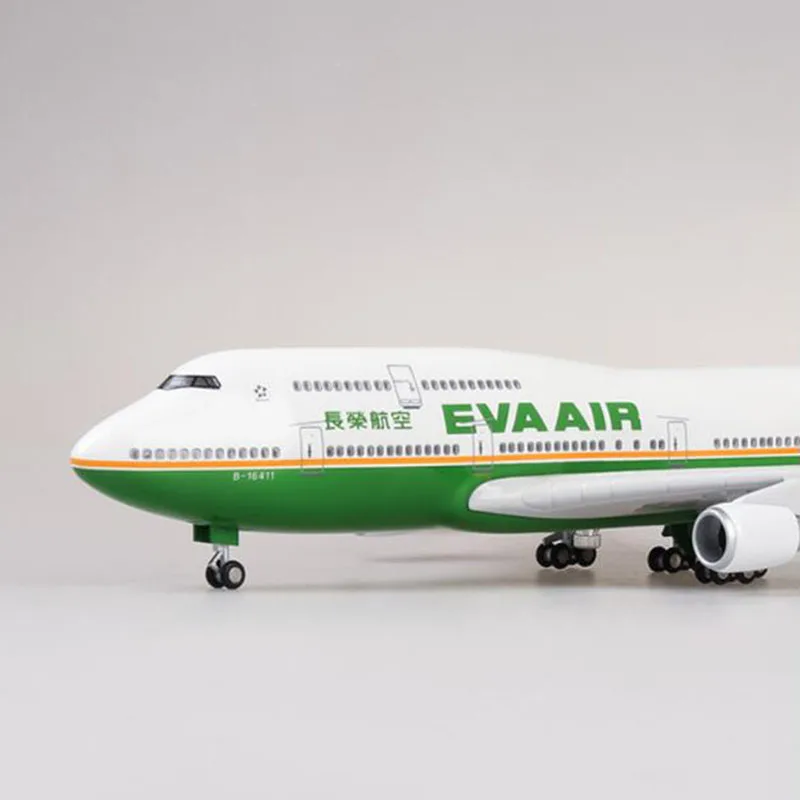 1/157 масштаб 47 см самолет Boeing B747 самолет Тайвань EVA AIR Airline Модель свет и колесо литья под давлением пластик Смола самолет