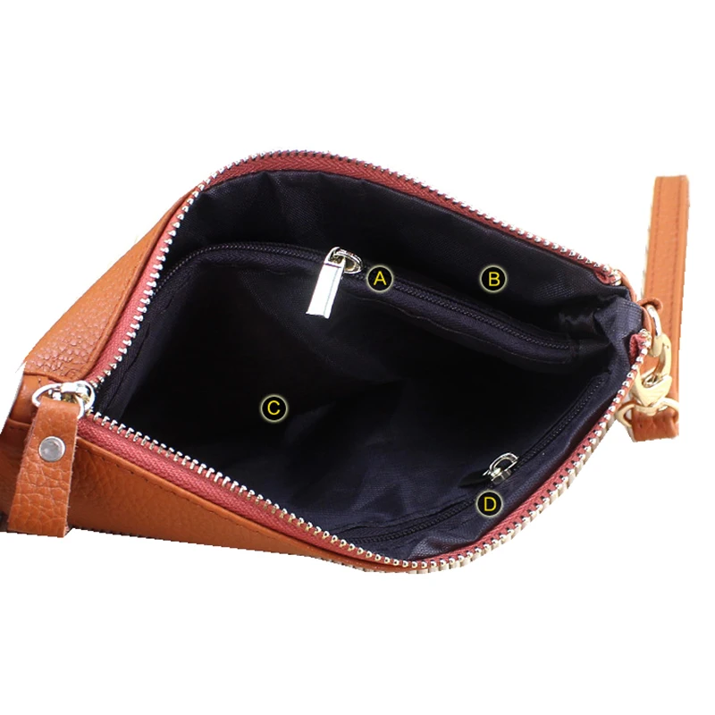 Женская косметичка из натуральной кожи Дамский кошелек сумочка держатель для