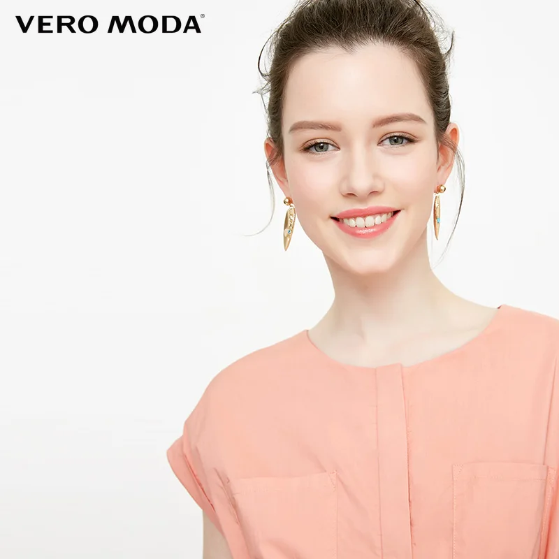 Vero Moda 2019 летнее женское платье розовое для работы эластичное боковое с разрезами
