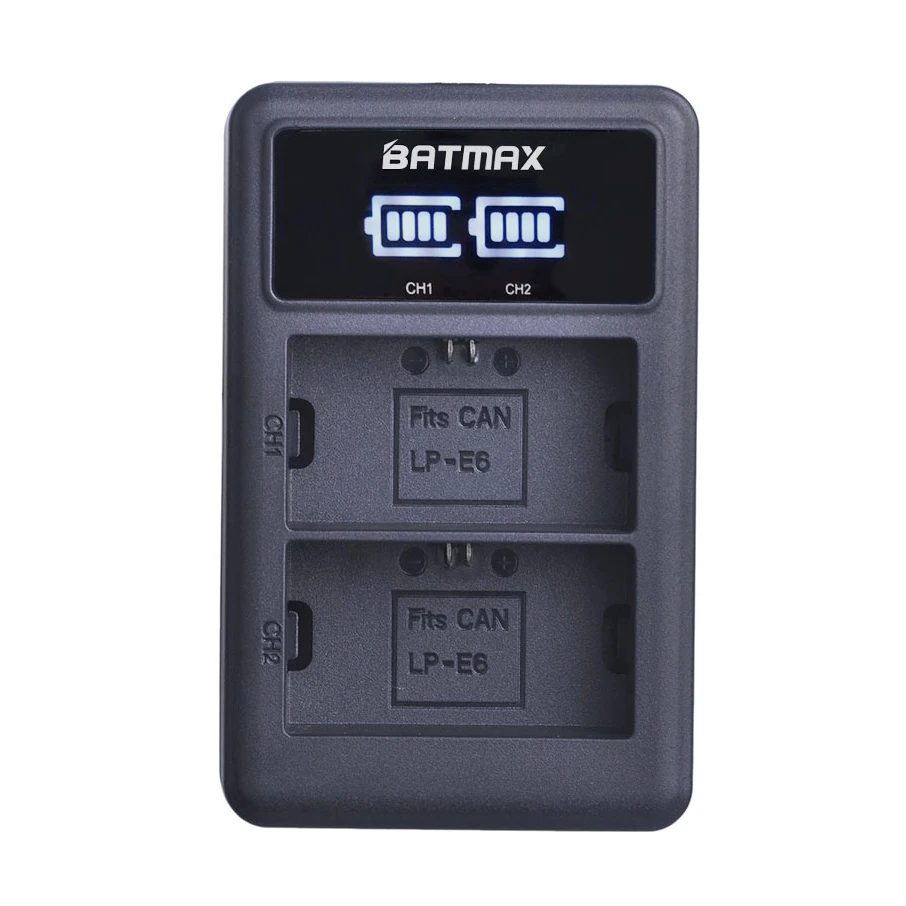 1x2650 mAh LP E6 E6N камера перезаряжаемая батарея + LED USB двойное зарядное устройство для
