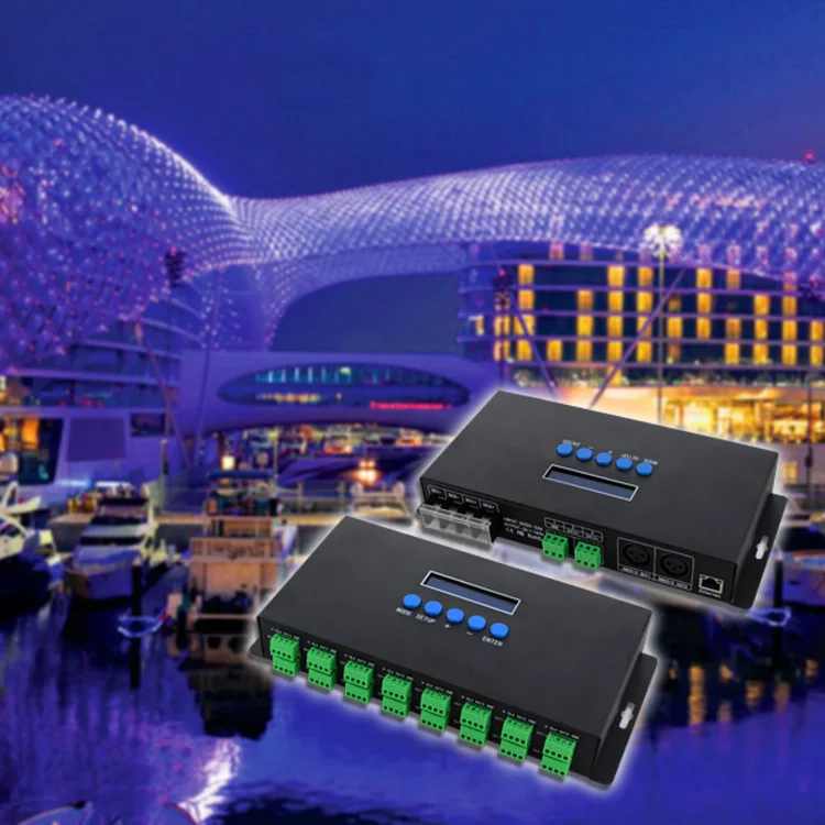 Bc 216 два порта 16 каналов Artnet для Spi / Dmx Ws2811 Ws2812B Sk6812 2801 8806 Led контроллер пикселей 340 16Ch