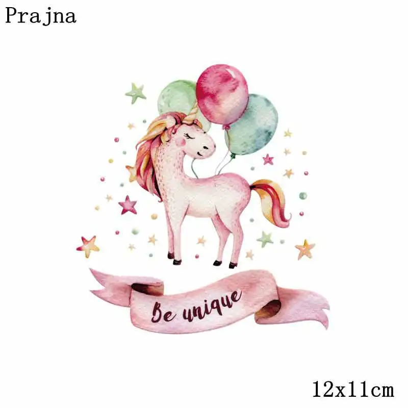 Значки для одежды забавные животные баллон нашивка единорога Железный на