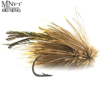 mnft 10pcs 46 brown grass hopper terrestrial dry fly trout bass perch fly fishing flies peacock feather lure
