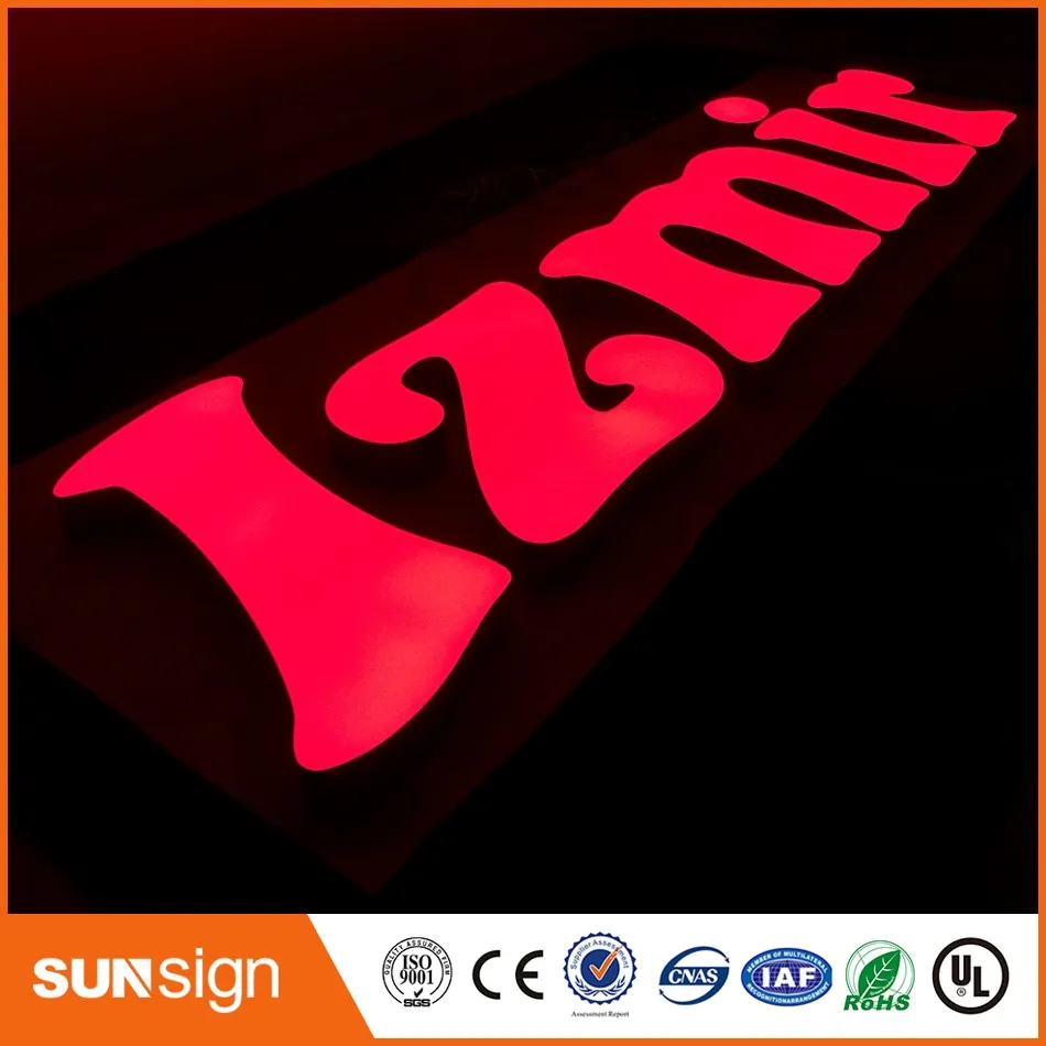 Outdoor illuminated signs red epoxy resin LED channel letters sign
