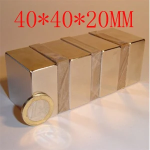 40*40*20 мм 5 шт. 40 х 20 мощный магнит ремесло неодимовые редкоземельные постоянный