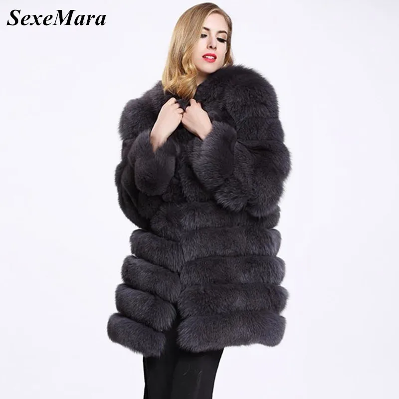 Новинка 2017 зимняя парка SexeMara с длинным рукавом плотная пушистая куртка из