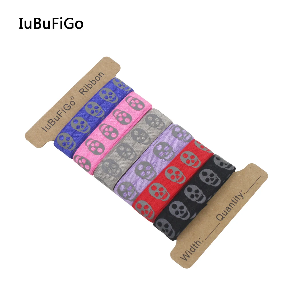 [IuBuFiGo] 5/8&quot(16mm) Elastic Skull Reflective Ribbon Grosgrain Check Tape For Hairbow Headwear 6y/lot | Дом и сад