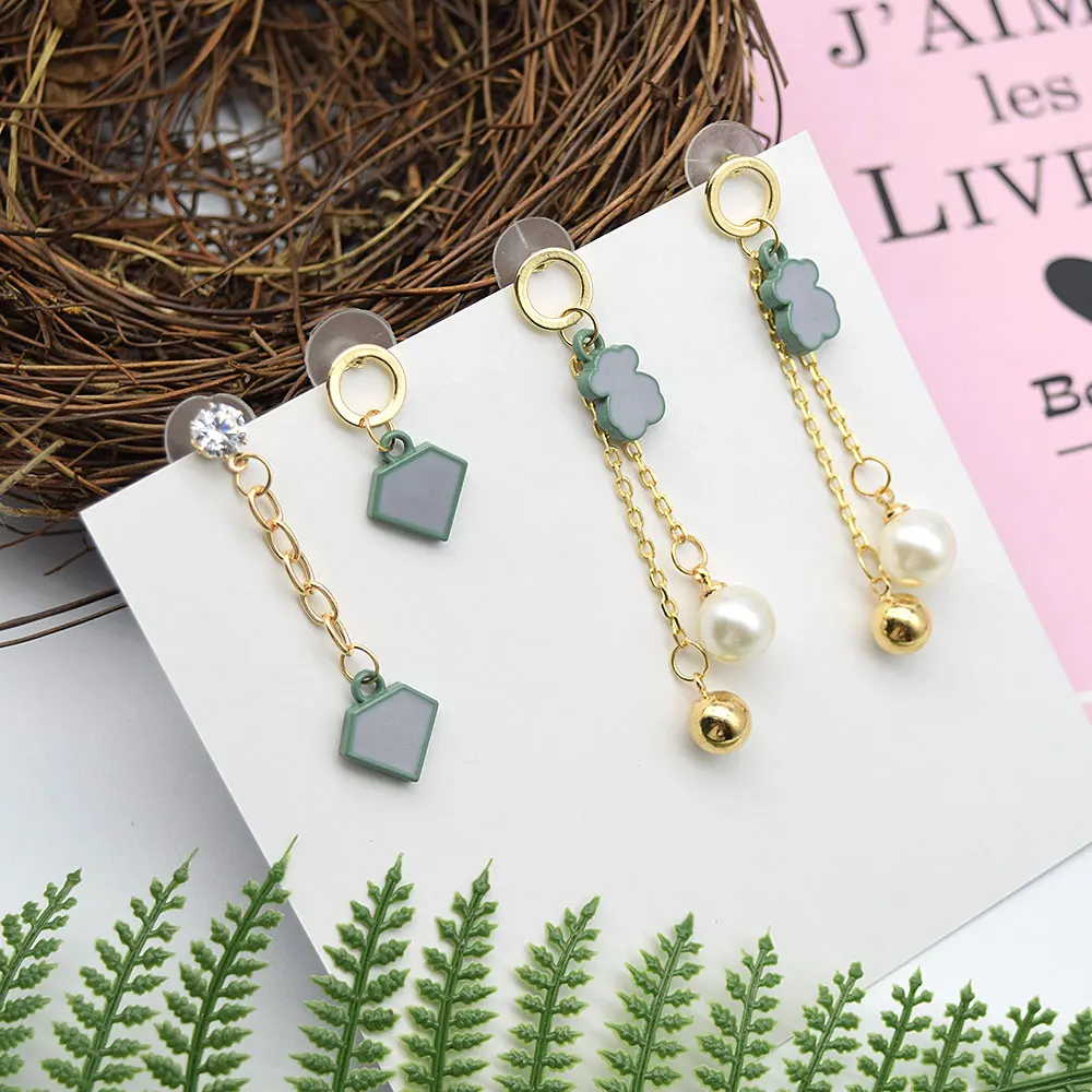 Новинка 2017 года Аксессуары Мода темперамент серьги зеленый металлический трос с