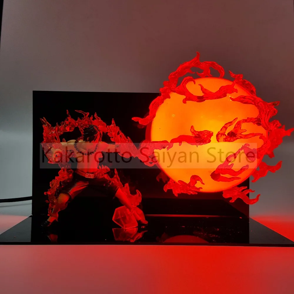 One Piece Ace экшн фигурки огненный кулак DIY Аниме ПВХ фигурка Светодиодная лампа Portgas D