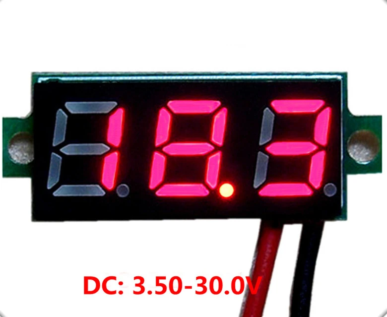 Красный 0,28 ''2,5 V-30 в, 12 В, 24 В постоянного тока, Мини светодиодный DC Цифровой вольтметр Напряжение метр Панель вольт метр тестер детектор мониторы 2 провода авто мобильного телефона - Цвет: Красный