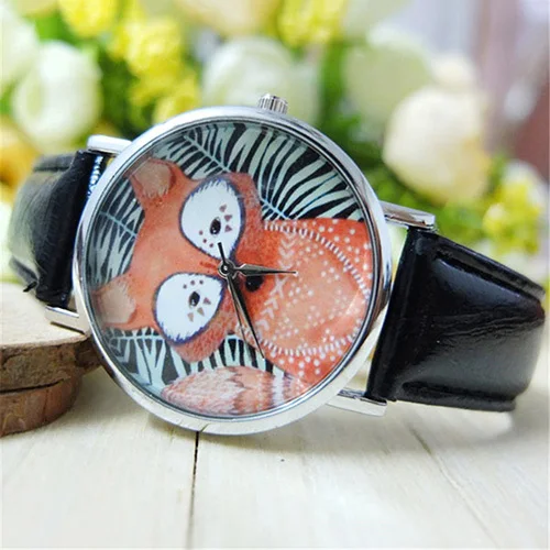 Унисекс Мужские Женские влюбленные черные белые полосы лиса циферблат