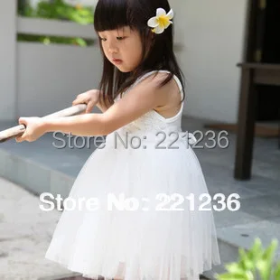 Лето белый роза платье принцесса пачка девочки | Детская одежда и обувь