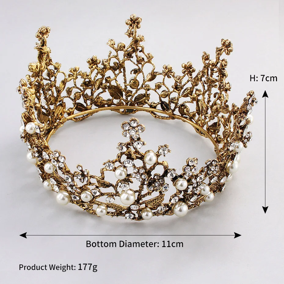 The new round full circle and Zirconia crown bride Baroque sliver/golden silver ornaments HX2229 | Украшения и аксессуары