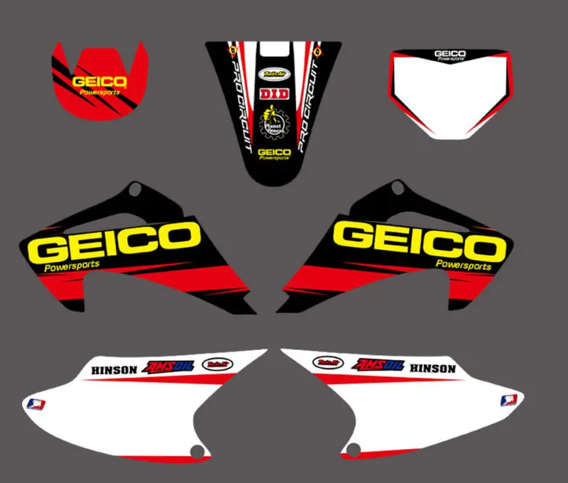 

0032 New TEAM GRAPHICS&BACKGROUNDS DECAL STICKER Kits for HONDA CRF150 CRF230 CRF150F CRF230F CRF AIR COOLED 4 STROKES 2003-2007