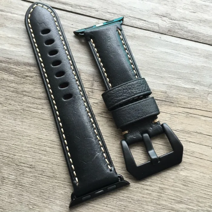 Зеленый черный коричневый хаки 38 мм 42 apple watch band специальный дизайн кожаный