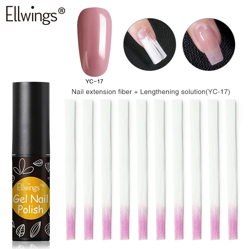 ZHG1197 Ellwings набор гелей для дизайна ногтей, гель для наращивания, быстростроительный Гель-лак, впитывающий УФ-волокно, лак для наращивания ногтей, нужен праймер - Цвет: ZHG1197