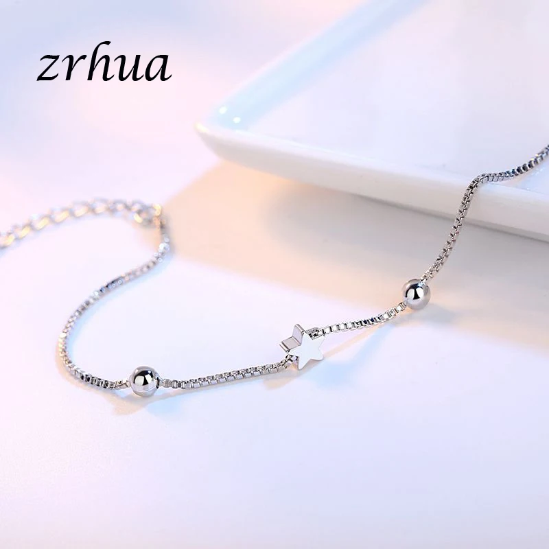 ZRHUA 925 Stelring серебряные браслеты для женщин лаконичный чокер браслет Модный
