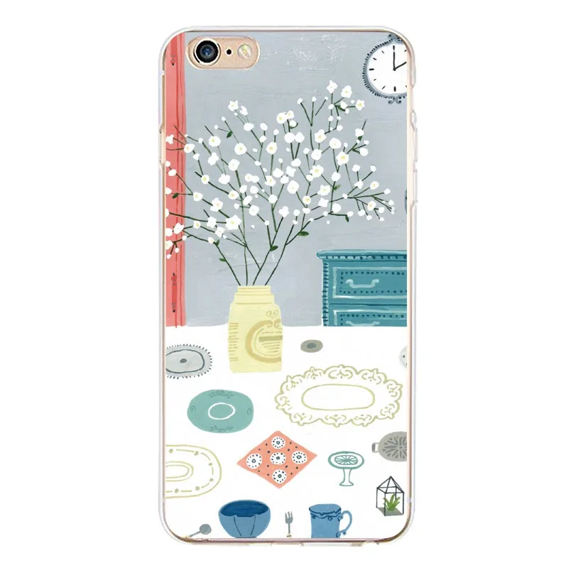 Модный Цветной мягкий прозрачный ТПУ чехол для телефона iPhone 4/4S 5 5S 6 6plus 7 8plus iPhoneX