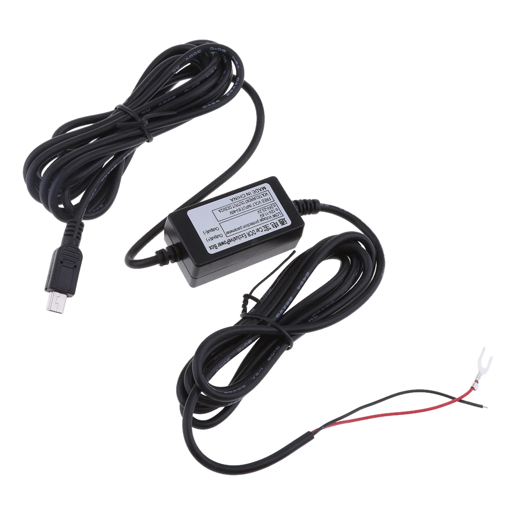 Автомобильный видеорегистратор с жестким проводом 12/24 В до 5 1.5A мини USB Stright