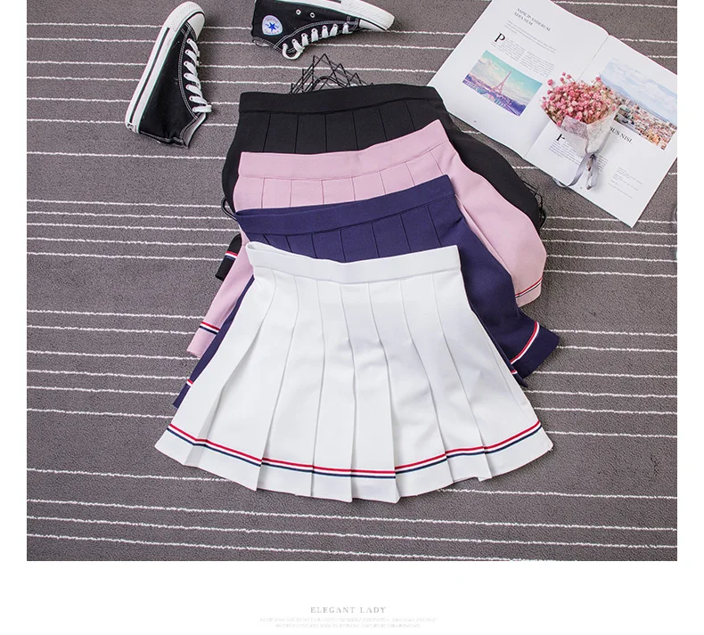 Harajuku Kawaii плиссированные мини-юбки корейский Ulzzang юбка школьницы уличная черные белые юбки Tumblr Лето Новинка