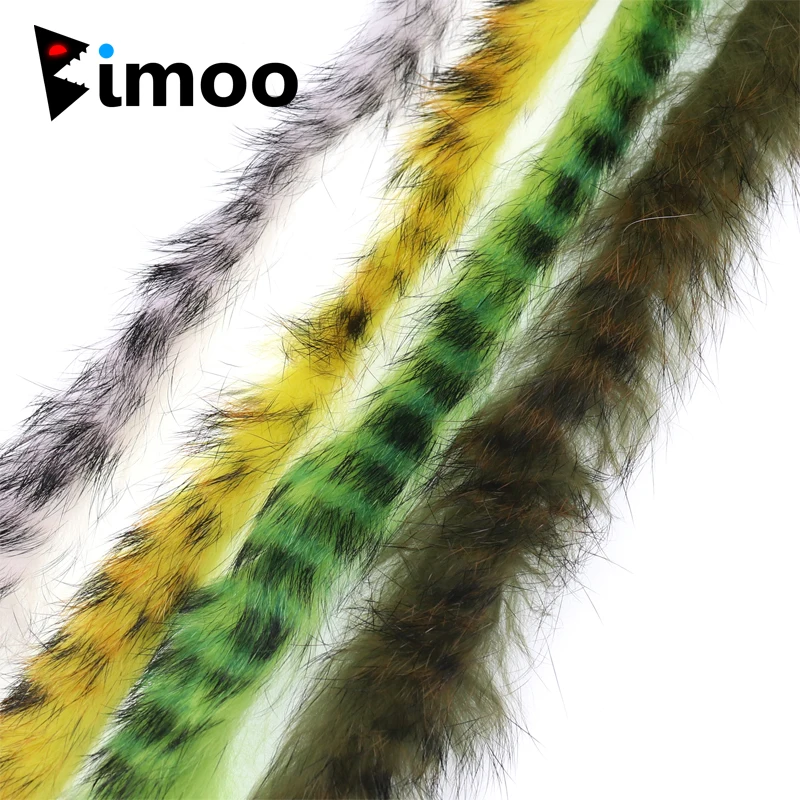 

Полоски Bimoo из кроличьего меха, 2 шт., полоски Zonker для приманки, рыболовных мушек, материал для вязки мушек шириной 5 мм, бело-черные и т. Д.