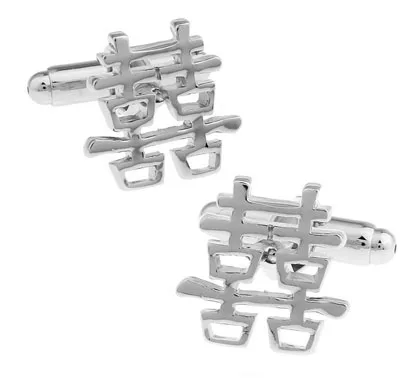 

iGame Factory Price Retail Men's Cufflinks Brass Material Double Happiness Design Cuff Links