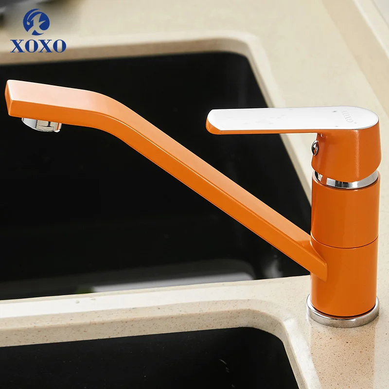 XOXO Kitchen Faucet Cold and Hot 360 Degree White Orange Green Single Handle Hole Rotation Torneira Cozinha Mixer 20021R | Обустройство