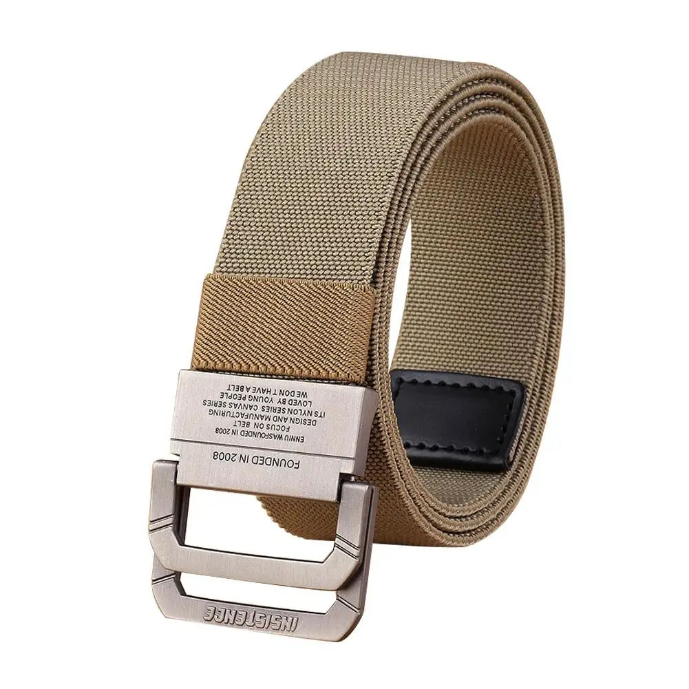Для мужчин нейлон Эластичный армейский ремень с двойная алюминиевая ремка для