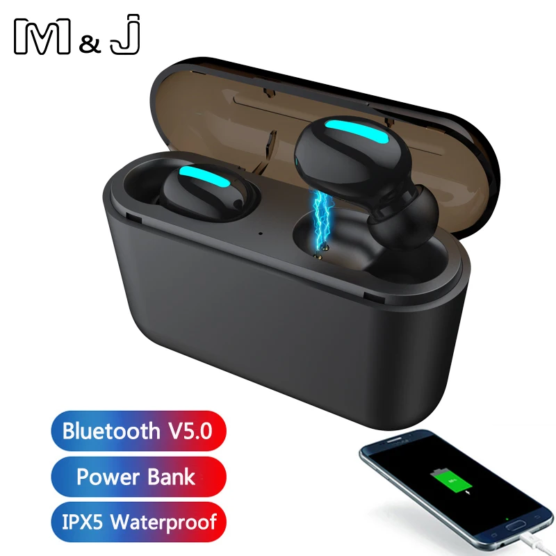 M & J наушники вкладыши TWS Bluetooth 5 0 3D гарнитура беспроводные стерео типа капли