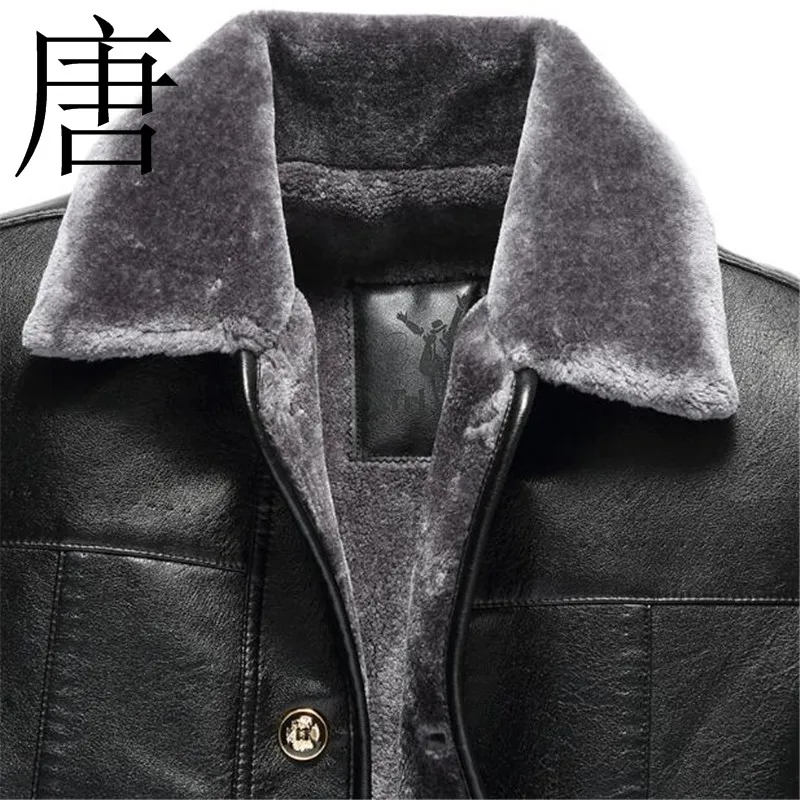 Мужская замшевая кожаная куртка Tang cool 6XL 5XL зима 2019 теплое Новое Брендовое