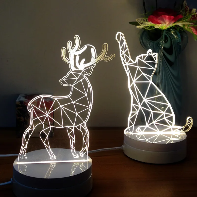 3D ночник креативная Новинка подарок для отправки друзьям день рождения кот