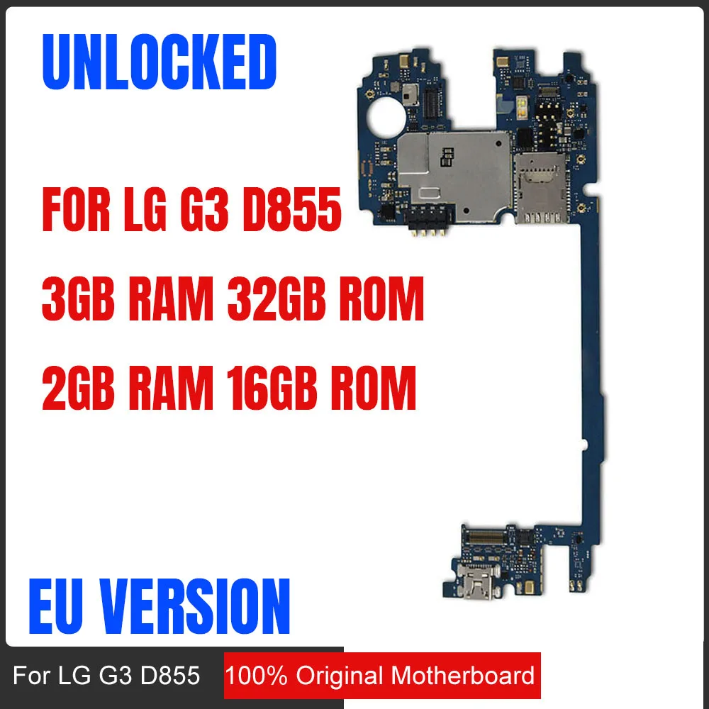 Заводская разблокированная основная плата для LG G3 материнская плата D855 с системой Android, для LG G3 D855 MB пластина