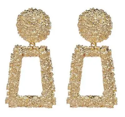 goldCE0507big Индивидуальность модные Эффектные серьги большие геометрические серьги женские Висячие серьги в форме капли современные ювелирные изделия - Окраска металла: goldCE0507big