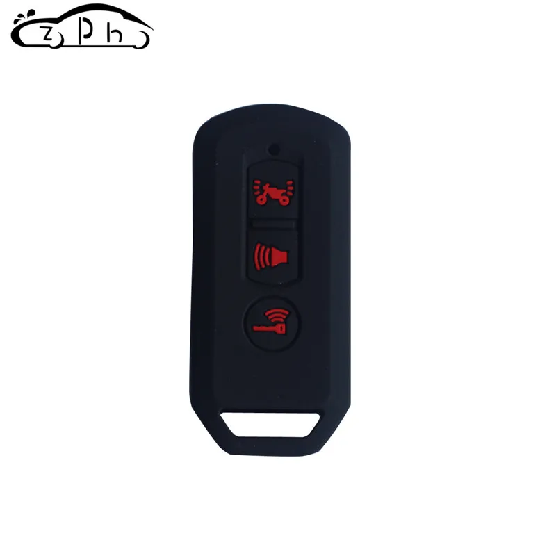 black red with logo Силиконовый чехол для дистанционного ключа мотоцикла 3 кнопки для Honda PCX SH 125 150 Super Cub Hybrid Monkey SUPER CUB SHVN - Название цвета: black red with logo