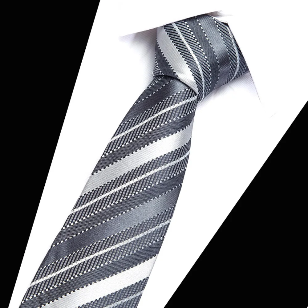 018 Новые широкие шелковые галстуки для мужчин в полоску однотонные 8 см мужские
