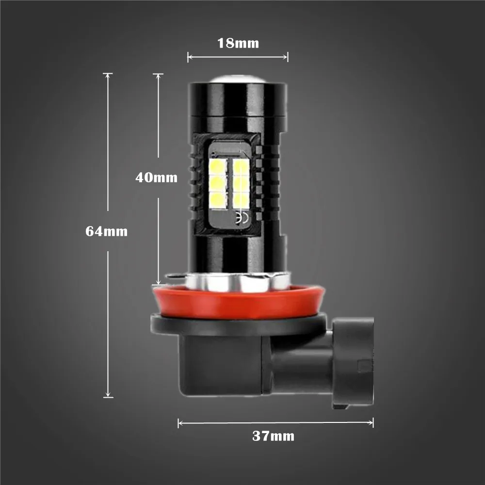2 шт. противотуманных фар H11 светодиодный H8 HB3 9005 HB4 9006 светодиодный лампы 1200LM 6000K белый вождение автомобиля ходовые огни авто светодиодные лампы 12V 24V