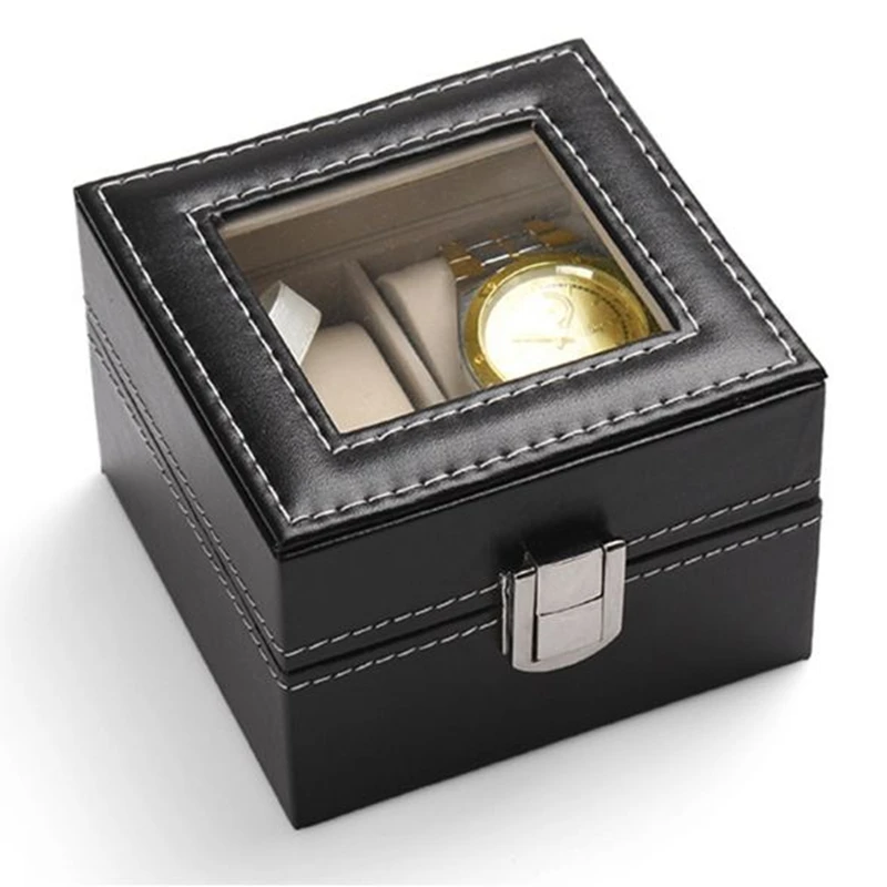 Часы Fanala Box 2/3 с сеткой черная коробка для ювелирных изделий из искусственной кожи