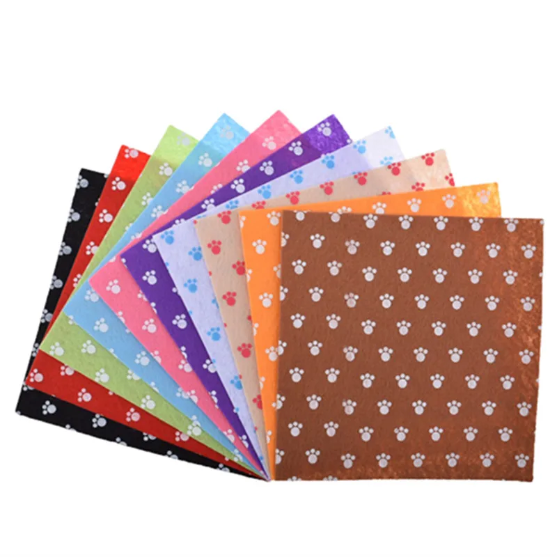 Фетровая ткань с принтом толщина 1 мм из полиэстера для шитья кукол поделок