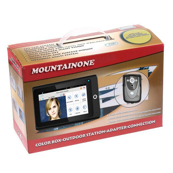 MOUNTAINONE 7&quot 2 Monitors WiFi Wireless Video Door Phone intercom Doorbell IP Camera PIR IR Night Vision Home alarm system |
