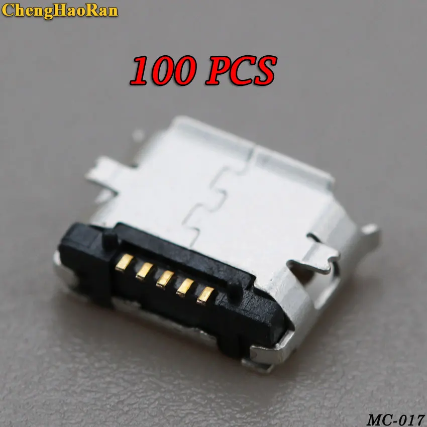 

ChengHaoRan 100pcs Micro USB Type B Female 5Pin SMT Socket SMD Jack Connector Port PCB Board Charging (most popular connector)