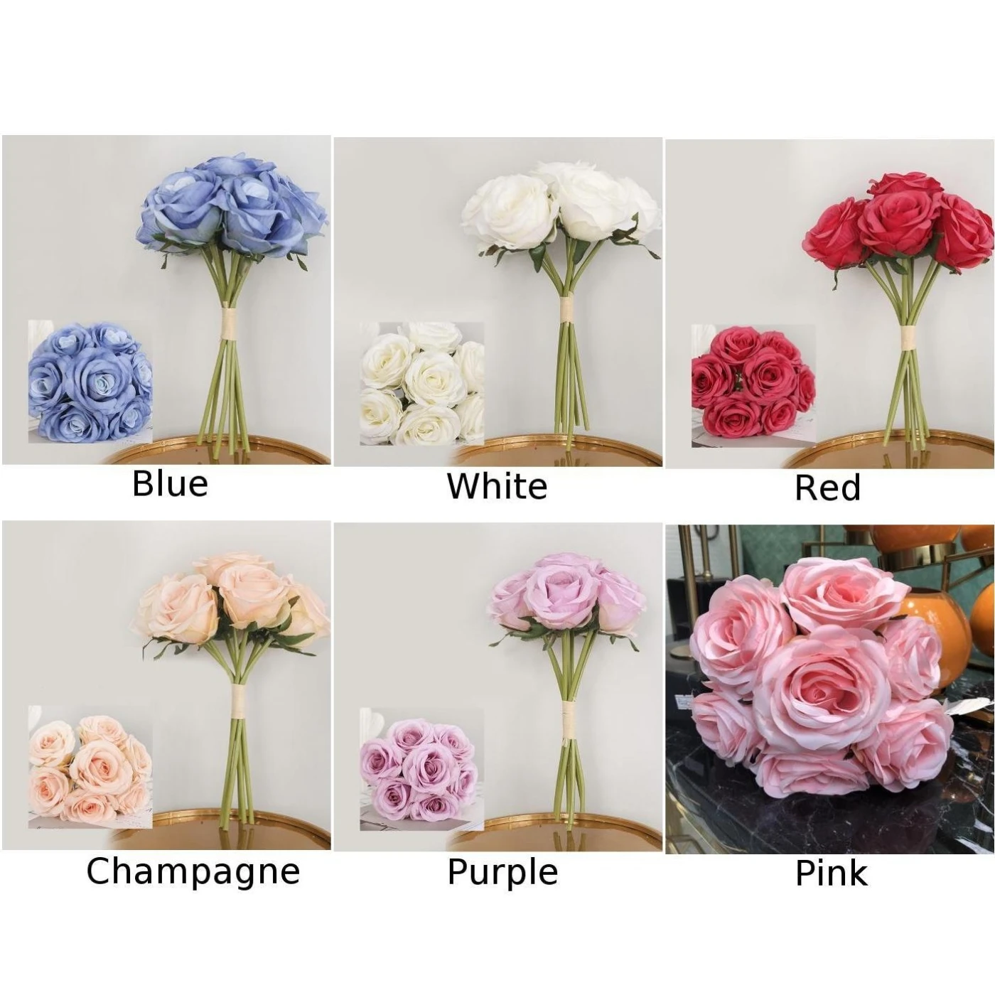 Искусственные цветы розы 7 голов искусственные из шелка шт./компл. украшение