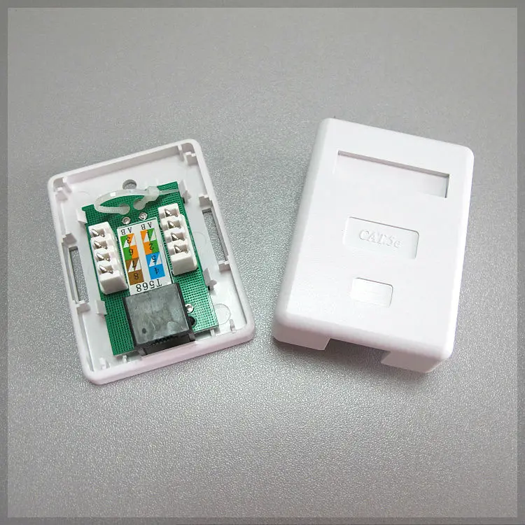 Адаптер Cat5e RJ45 настенный блок сопряжения Jack rj45 ethernet Кабель распределительная