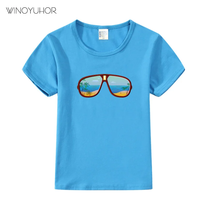 

Children's T Shirt Boys Girls T-shirt Baby Clothing Little Boy Summer Shirt Cotton Tees Cartoon Glasses Clothes Boy Top